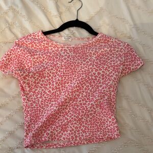 John Galt Pink Leopard Print Baby Tee